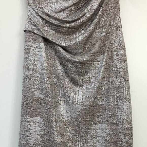 Connected Apparel Drop Scoop Neck Metallic Shine Formal Dress Size 10P - Picture 4 of 8